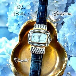 BRIGHTON "Chapelle" Vintage Silver And Leather Watch